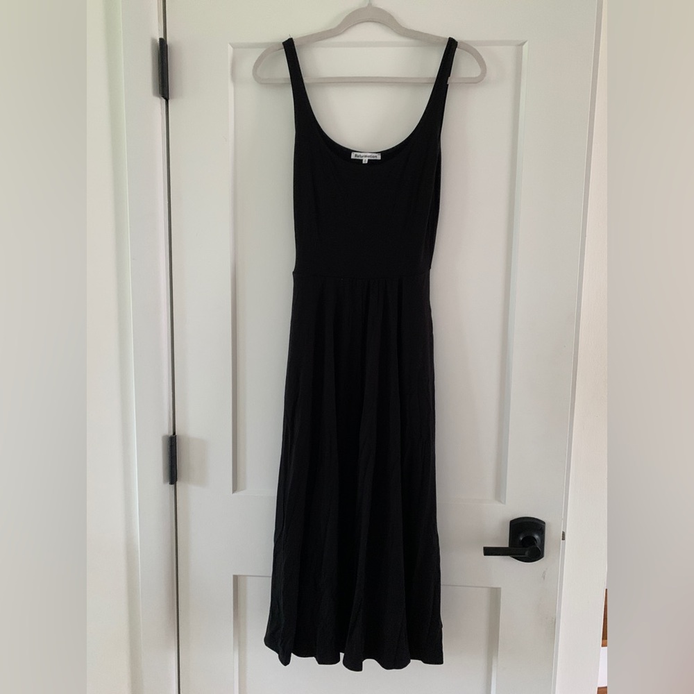 Reformation black sun dress size small